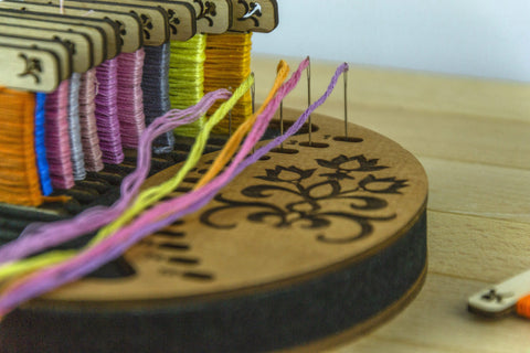 Thread Spool and Needle Organizer, Embroidery Sewing Supply Storage, Compartmented Craft Organizer by Embroidery Craft