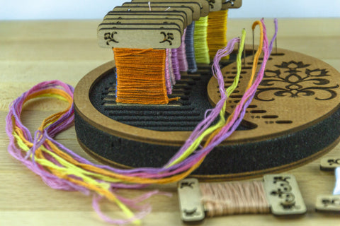 Thread Spool and Needle Organizer, Embroidery Sewing Supply Storage, Compartmented Craft Organizer by Embroidery Craft