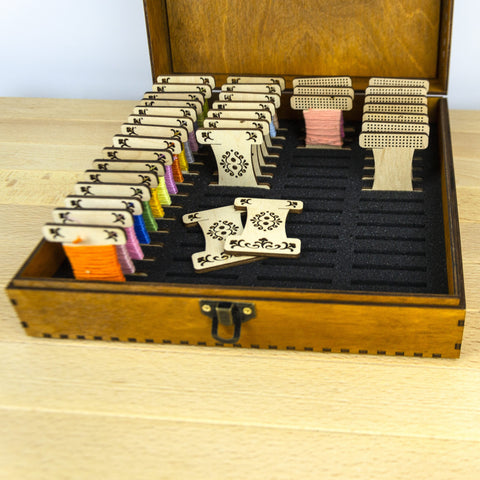 Compact Embroidery Bobbin Box, Sewing Thread Organizer, Clear Plastic Storage Case with Compartments, Embroidery Craft