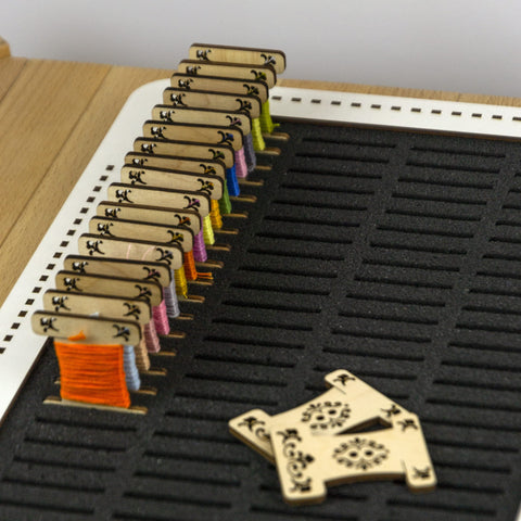 Embroidery Thread Spool Organizer Box, Compact Storage Case with Compartments, Embroidery Craft, Sewing Supplies Holder for Standard Spools