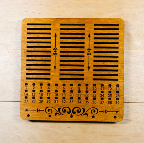 Embroidery Thread Bobbin Holder Organizer, 39 Slots, Plywood and Foam, 19×19 cm, for Bobbins up to 3 mm, Embroidery Craft