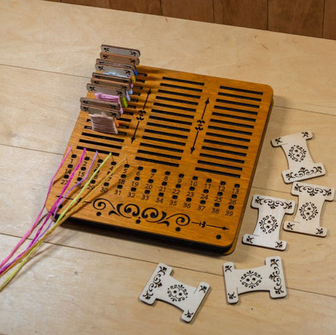 Embroidery Thread Bobbin Holder Organizer, 39 Slots, Plywood and Foam, 19×19 cm, for Bobbins up to 3 mm, Embroidery Craft