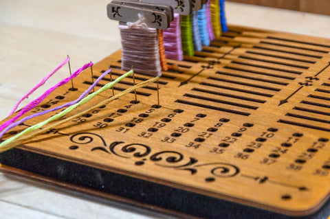 Embroidery Thread Bobbin Holder Organizer, 39 Slots, Plywood and Foam, 19×19 cm, for Bobbins up to 3 mm, Embroidery Craft