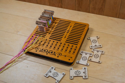 Embroidery Thread Bobbin Holder Organizer, 39 Slots, Plywood and Foam, 19×19 cm, for Bobbins up to 3 mm, Embroidery Craft