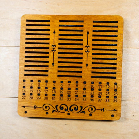 Embroidery Thread Bobbin Holder Organizer, 39 Slots, Plywood and Foam, 19×19 cm, for Bobbins up to 3 mm, Embroidery Craft