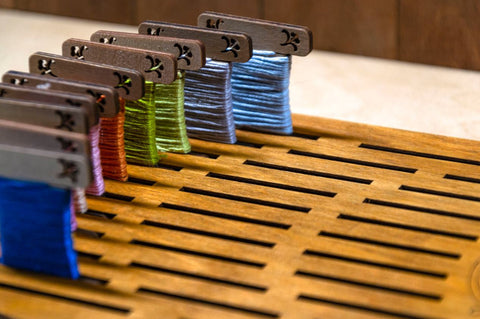 Embroidery Bobbin Organizer Holder, 64 Slots, Plywood and Foam, 38 × 16.5 cm, Sewing Storage by Embroidery Craft