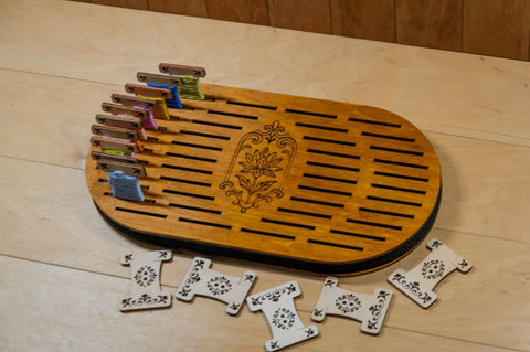 Embroidery Thread Bobbin Organizer Holder, 44 Compartments, Plywood and Foam, 30 x 16.5 cm, Embroidery Craft
