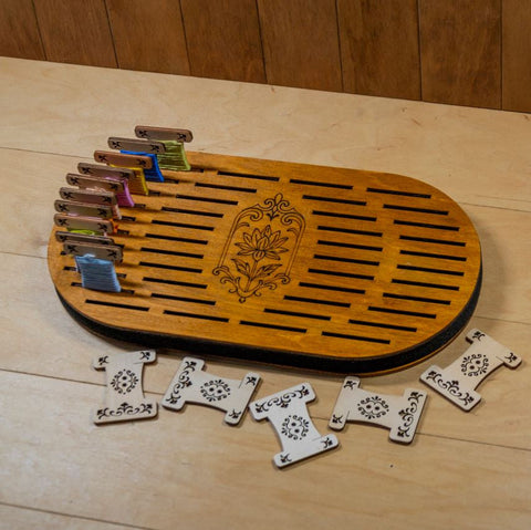 Embroidery Thread Bobbin Organizer Holder, 44 Compartments, Plywood and Foam, 30 x 16.5 cm, Embroidery Craft