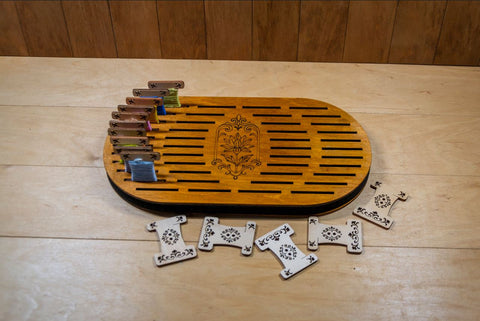Embroidery Thread Bobbin Organizer Holder, 44 Compartments, Plywood and Foam, 30 x 16.5 cm, Embroidery Craft