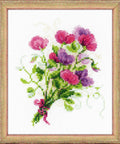 Bouquet with Sweet Peas Cross Stitch Kit from RIOLIS Ref. no. 1606 - Hobby.lt