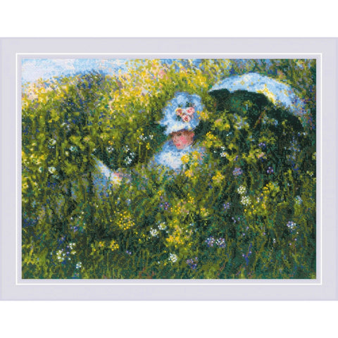 In the Meadow after C Monet's Painting cross stitch kit by RIOLIS Ref. no.: 1850