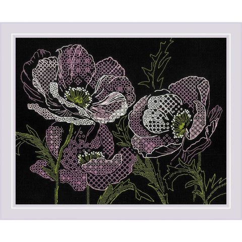 Lace Poppies. Cross Stitch kit by RIOLIS Ref. no.: 1991