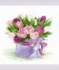 Tulips Hat Box. Cross Stitch kit by RIOLIS Ref. no.: 2003