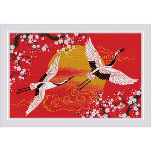 Under Heaven. Cranes. Cross Stitch kit by RIOLIS Ref. no.: 2077