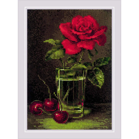 Rose and Sweet Cherry. Cross Stitch kit by RIOLIS Ref. no.: 2123