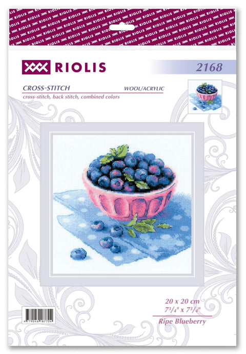 Ripe Blueberry. Cross Stitch kit by RIOLIS Ref. no.: 2168