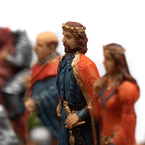 ROBIN HOOD: Handpainted Chess Set with Leatherlike Chess Board