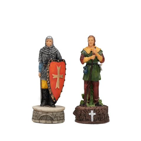 ROBIN HOOD: Handpainted Chess Set with Leatherlike Chess Board