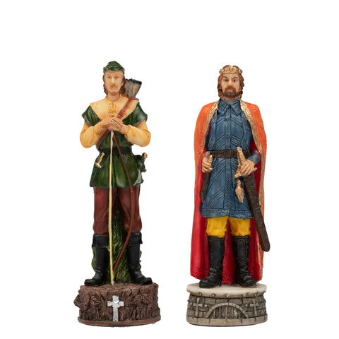 ROBIN HOOD: Handpainted Chess Set with Leatherlike Chess Board