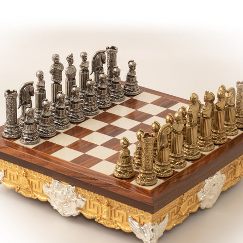 Roman Imperator II: Chess Set with Luxurious Chessboard