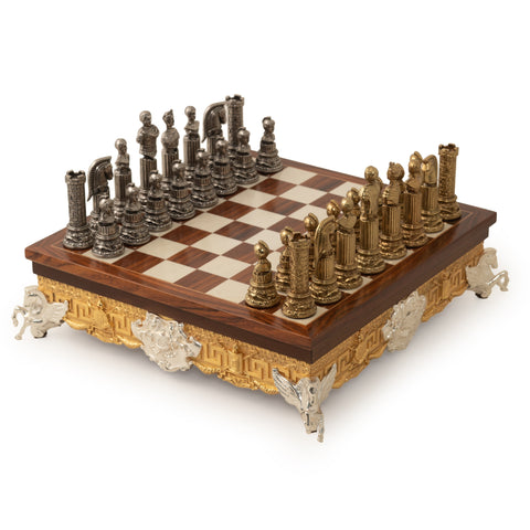 Roman Imperator II: Chess Set with Luxurious Chessboard