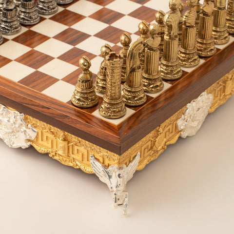 Roman Imperator II: Chess Set with Luxurious Chessboard