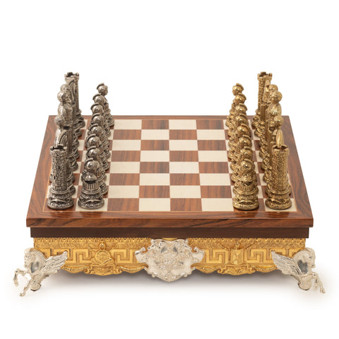 Roman Imperator II: Chess Set with Luxurious Chessboard