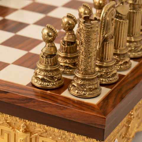 Roman Imperator II: Chess Set with Luxurious Chessboard