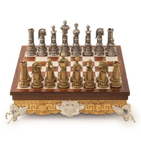 Roman Imperator II: Chess Set with Luxurious Chessboard