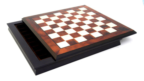 ROMANIANS VS BARBARIANS I: Metal Chess Set with Walnut and Maple Chessboard