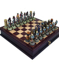 ROMANS vs ARABS Chess Set Rare Wood