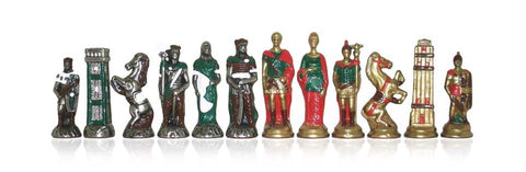 Romans VS Barbarians II: Metal Chess Set with Leatherette Chessboard + Chess Set