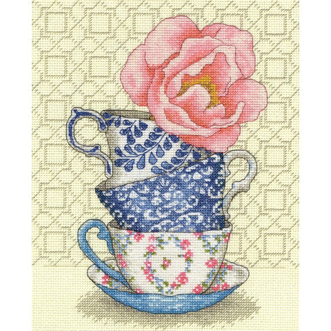 Rose Tea (20.3 x 25.4 cm) - Cross Stitch Kit by DIMENSIONS