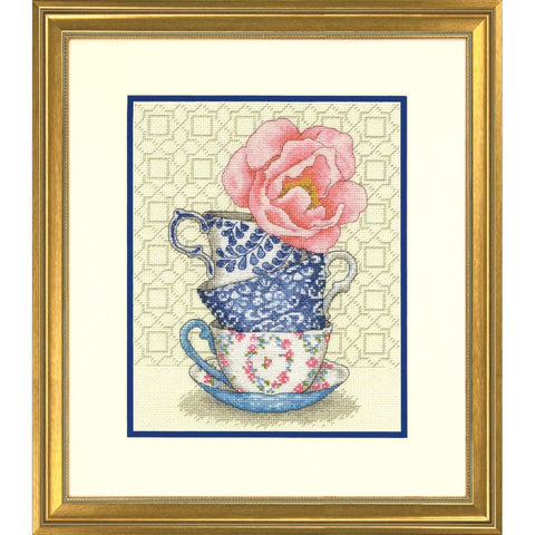 Rose Tea (20.3 x 25.4 cm) - Cross Stitch Kit by DIMENSIONS