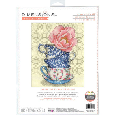 Rose Tea (20.3 x 25.4 cm) - Cross Stitch Kit by DIMENSIONS