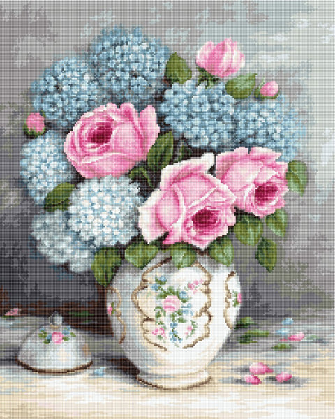 Roses and Hydrangeas SBA2322 - Cross Stitch Kit