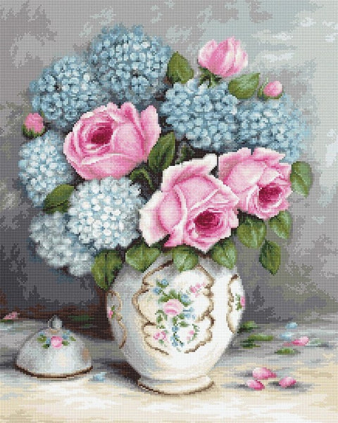 Roses & Hydrangeas SB2322 - Cross Stitch Kit