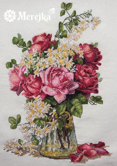 Roses SK39 cross stitch kit by Merejka