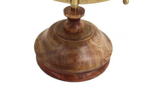 Brown Desk World Globe with Modern Map, Wooden Base, Large — Made in Italy