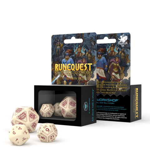 Runequest expansion Dice set beige and burgundy