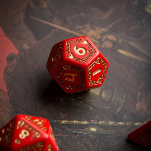 Runequest Dice Set red and gold