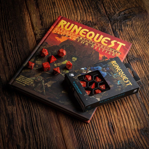 Runequest Dice Set red and gold