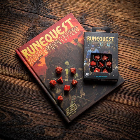 Runequest Dice Set red and gold