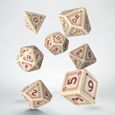 Runequest Dice Set beige and burgundy