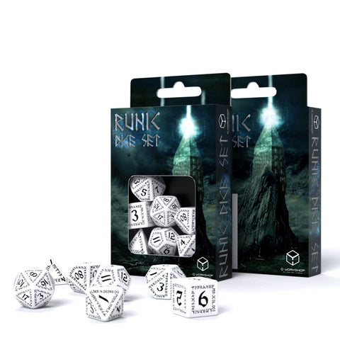 Runic Dice Set white and black