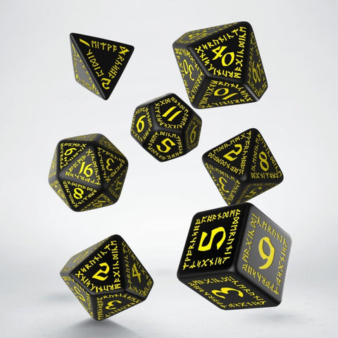 Runic Dice Set black and yellow