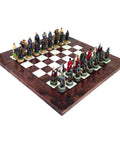 RUSSIANS vs MONGOLIANS Chess Set Glossy Wooden