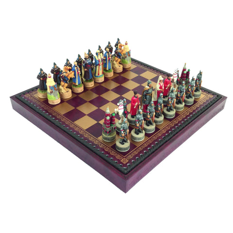 RUSSIANS vs MONGOLIANS Chess Set + Box