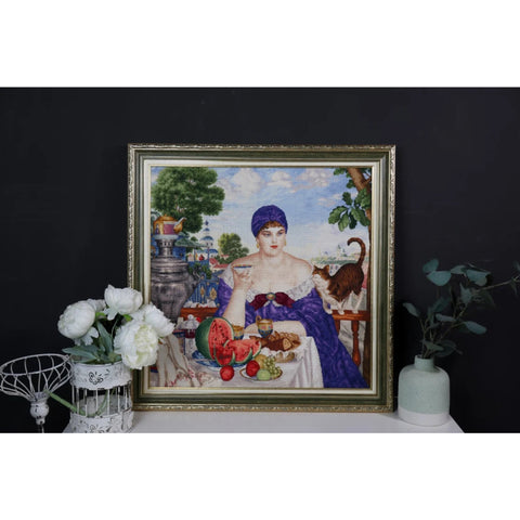Counted Cross Stitch Kit Merchant by Tea Zolotoe Runo