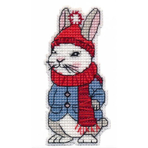 Rabbit Cross Stitch Kit with Magnet